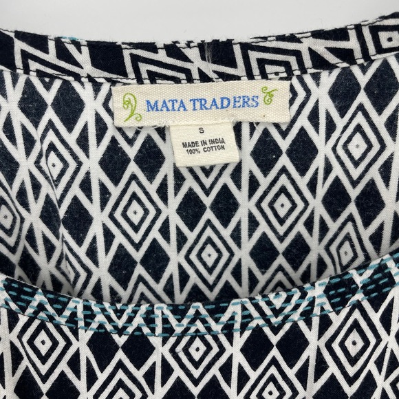 Mata Traders Size Small 100% Cotton Geometric Print Sleeveless A-Line Dress - Picture 8 of 8